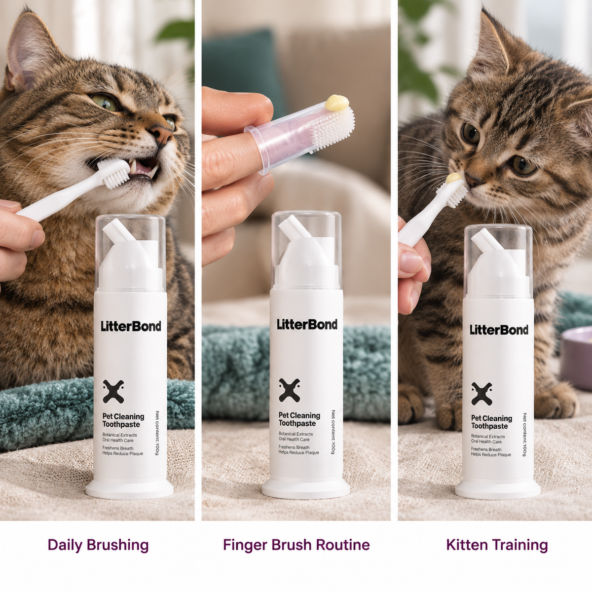 LitterBond Enzymatic Toothpaste 100 g - three ways to use it