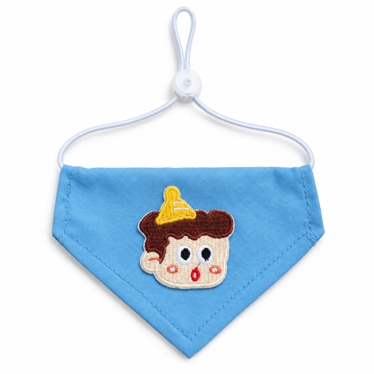 Playful Patch Triangle Bandana - Blue Party Boy