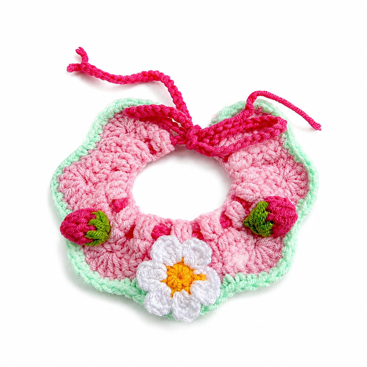 Flower Party Hat & Collar Options - Pink Strawberry Collar