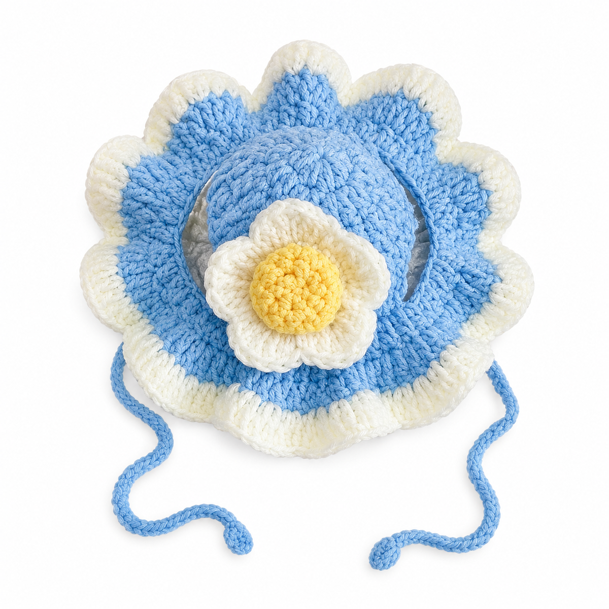 Crochet Dress-Up Hats & Hood - Blue Daisy Hat