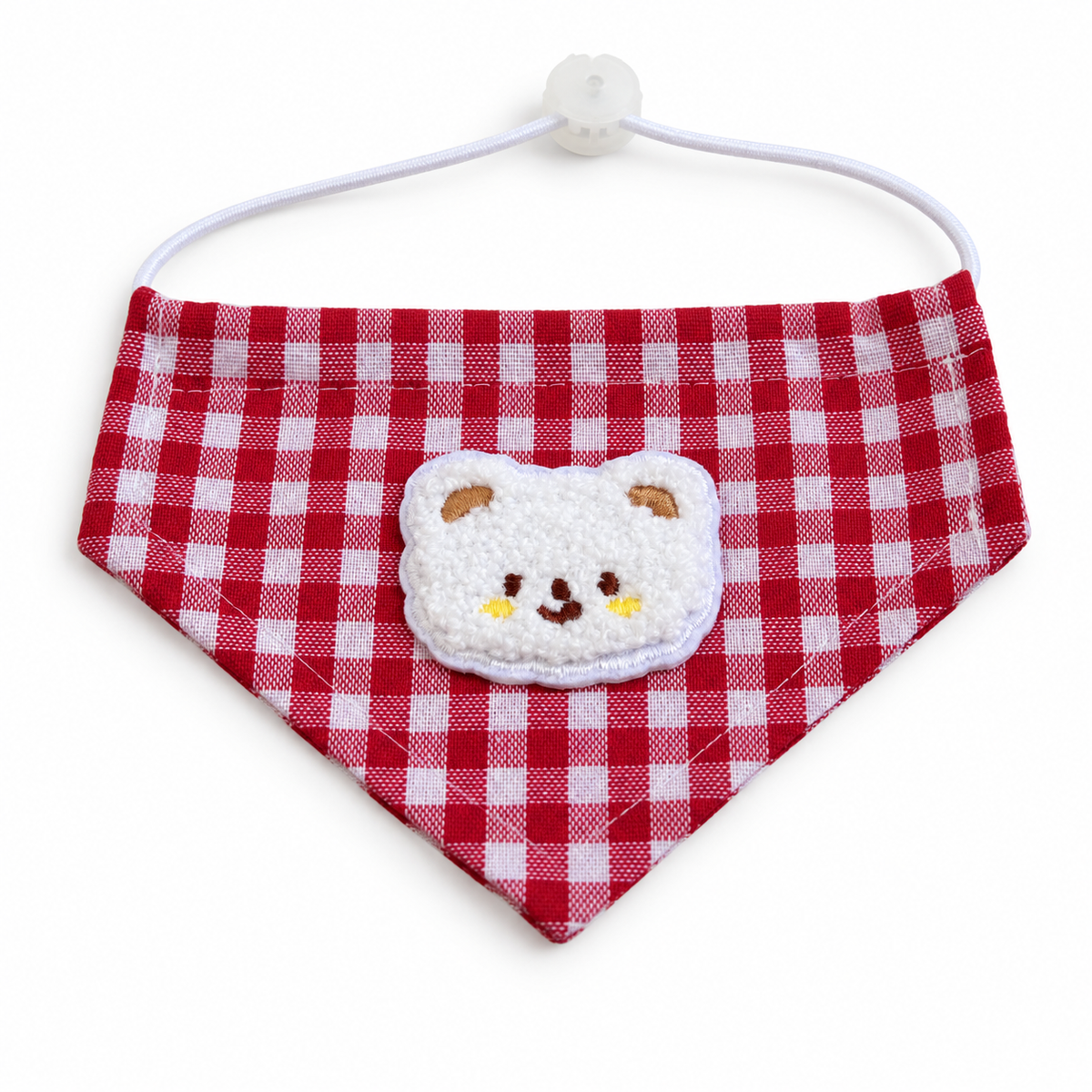 Teddy Bear Gingham Bandana - Red Gingham