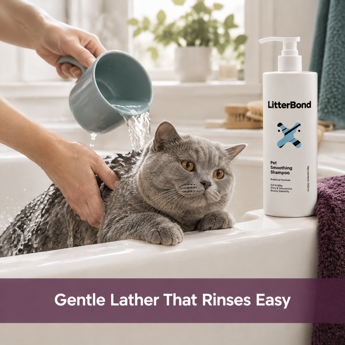 LitterBond Shampoo & Conditioner 500 ml 3 types - easy to use
