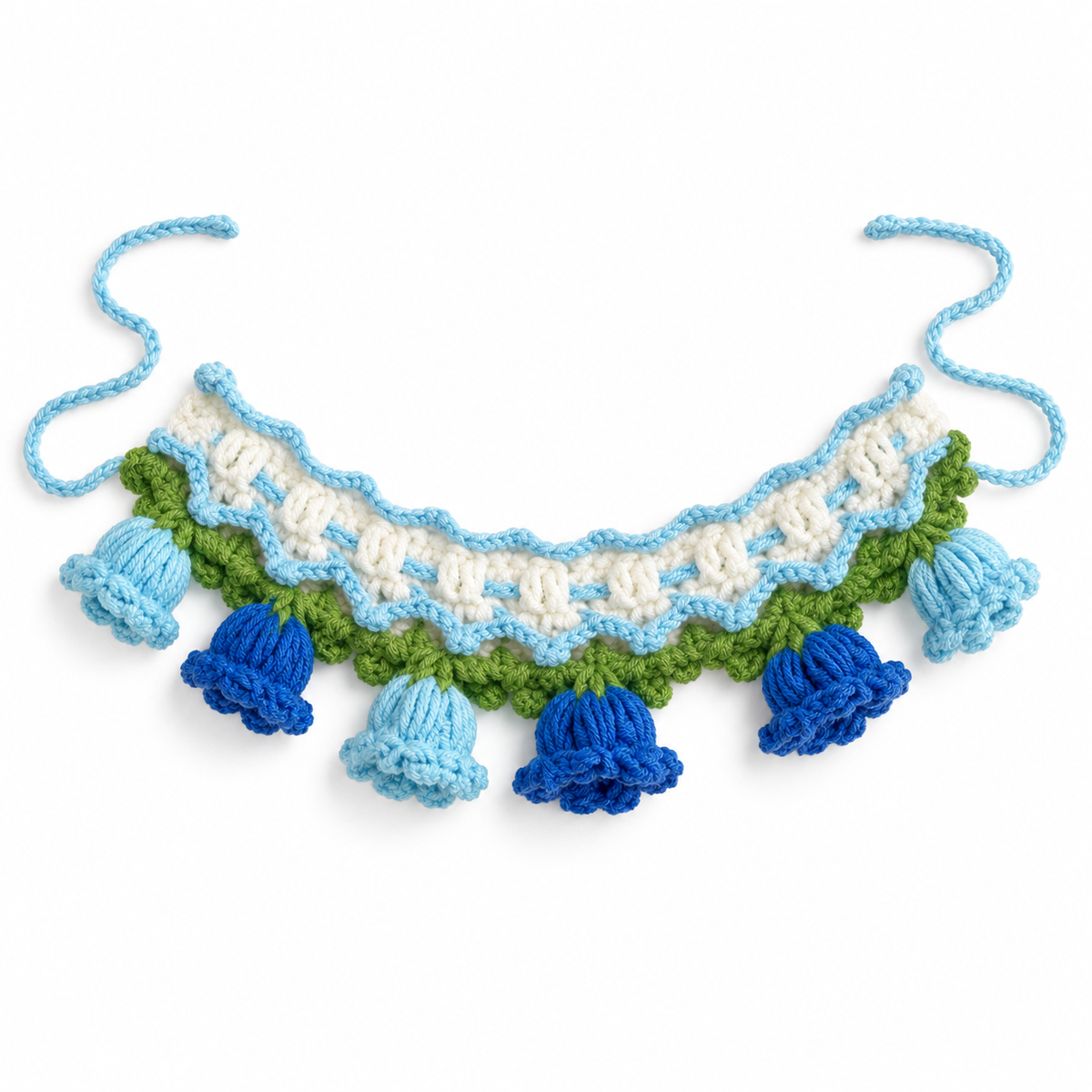 Bellflower Crochet Collar - Sky Bellflower