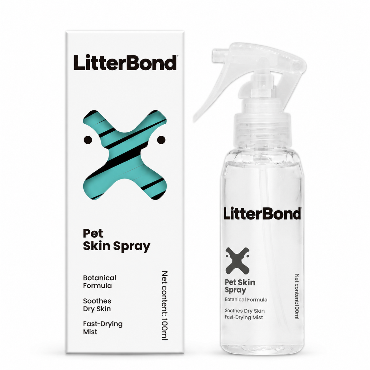 LitterBond Skin Care Spray 100 ml on white background
