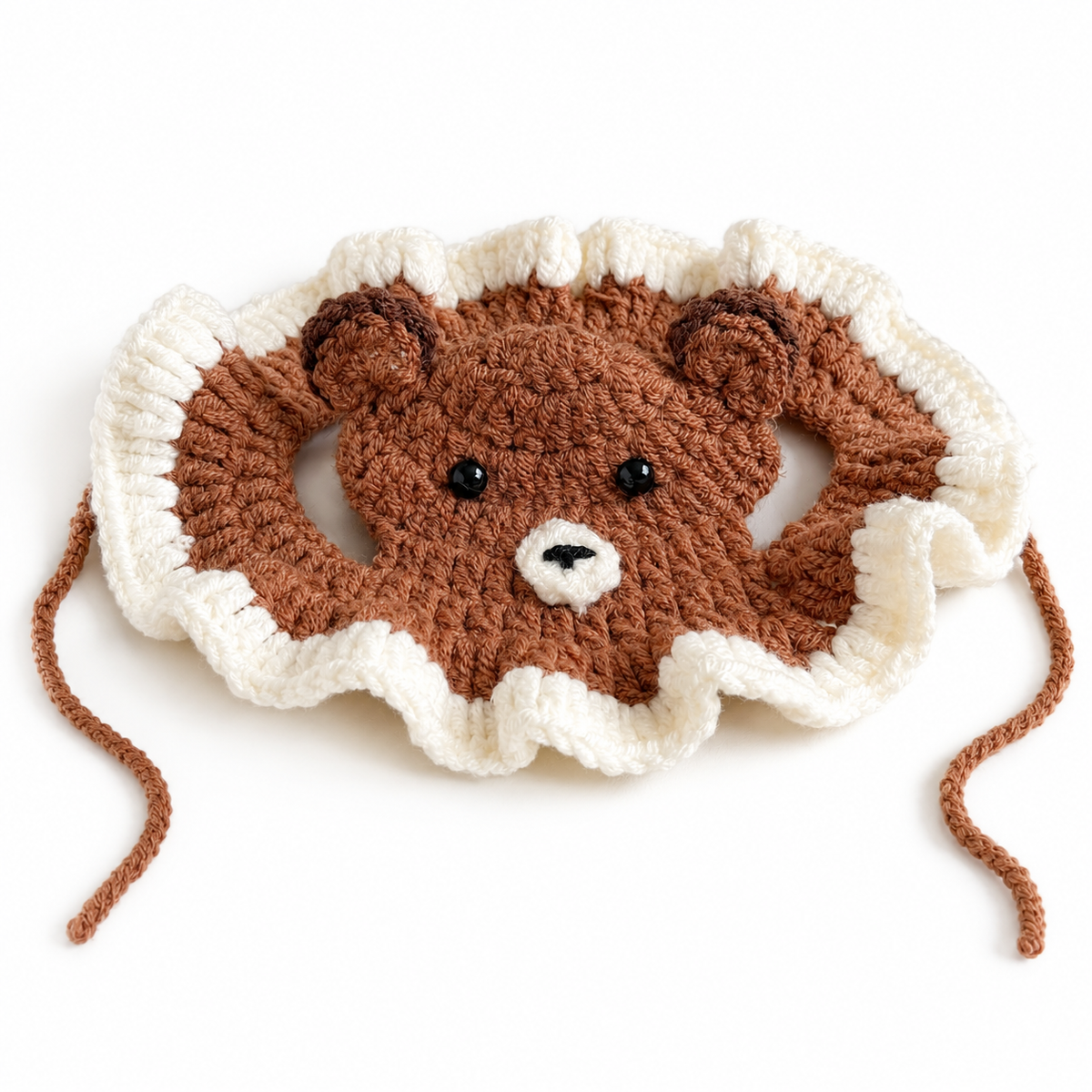 Fruit & Friends Ruffle Hat - Brown Bear