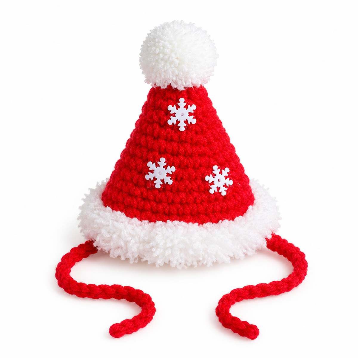 Crochet Christmas Hat - Red Snowflake