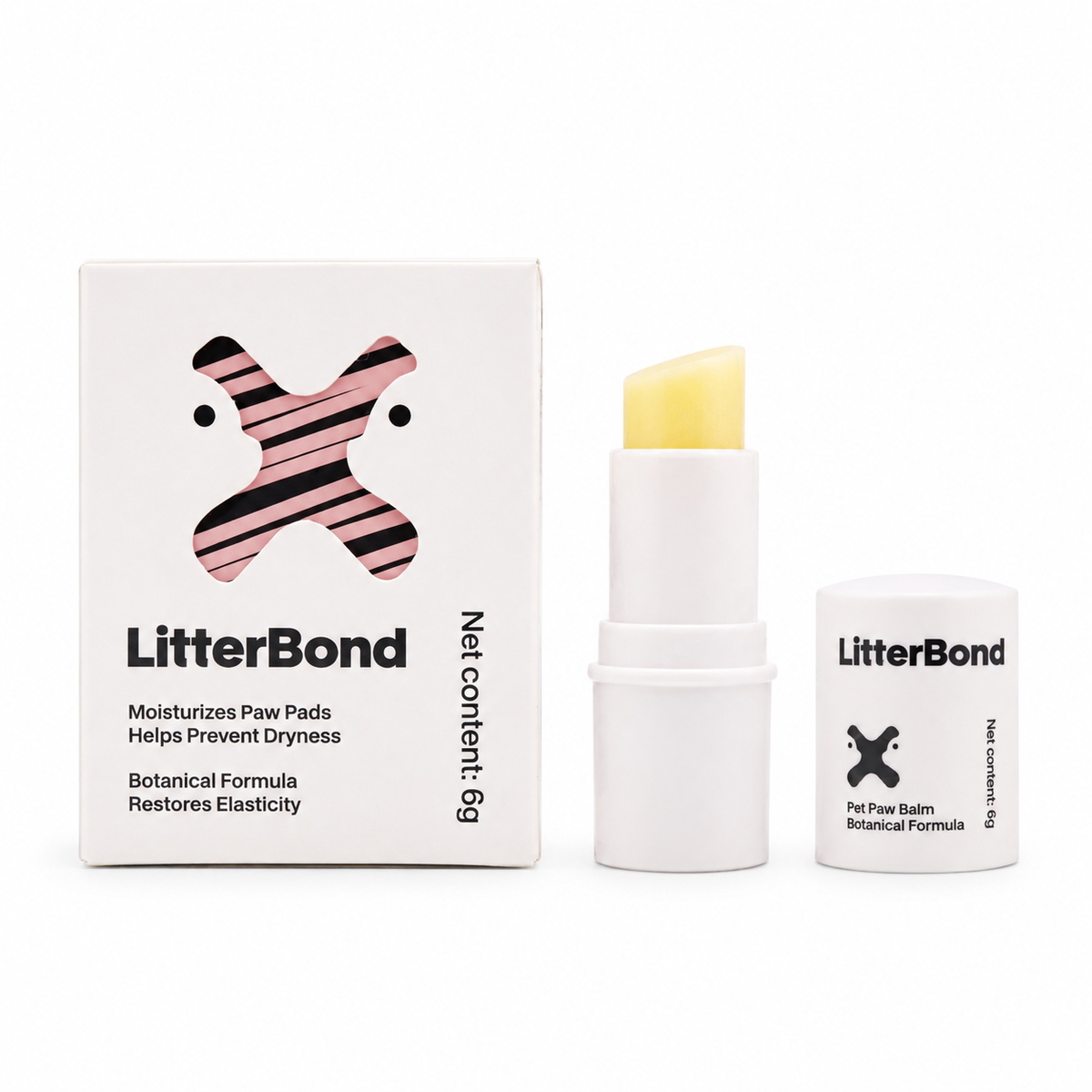 LitterBond Paw Balm Stick 6 g on white background
