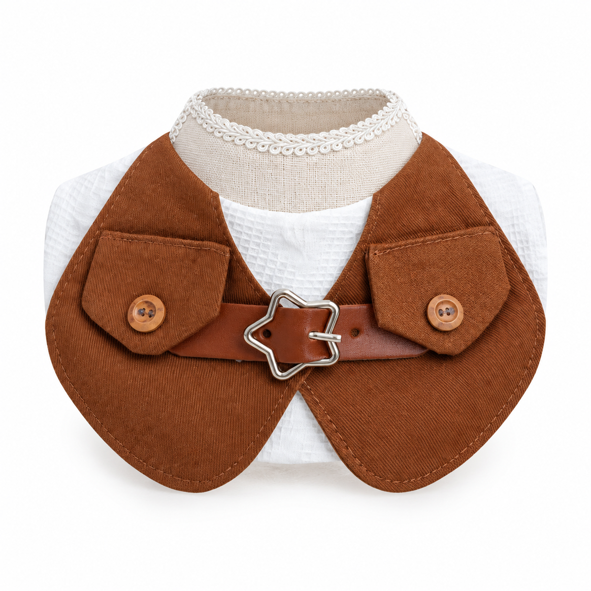 Western Hat & Collar Options - Brown Western Bib