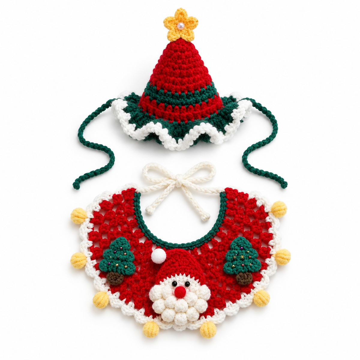 Elf & Tree Hat & Collar Set - Elf Santa