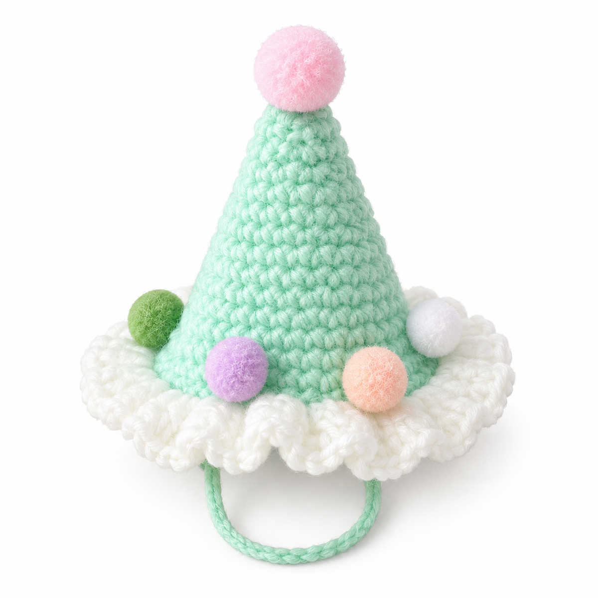 Pastel Pom-Pom Party Hat - Mint