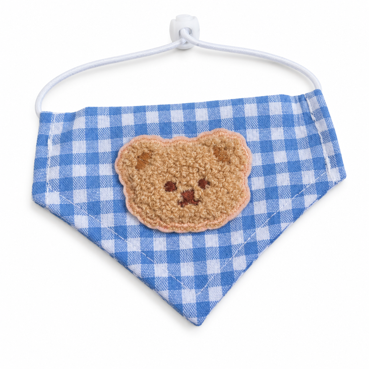 Teddy Bear Gingham Bandana - Blue Gingham
