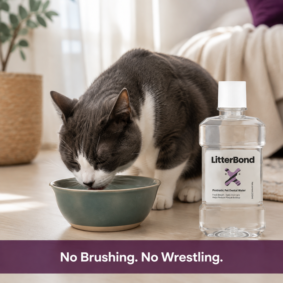LitterBond Dental Water Additive 250 ml - easy to use