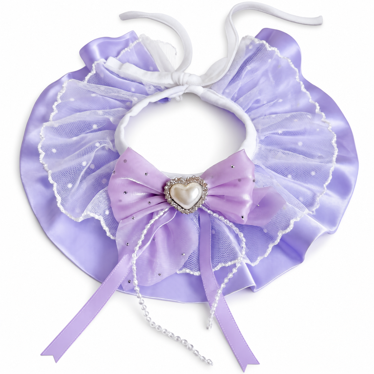 Pastel Fairy Satin Ruffle Bib - Lilac Fairy