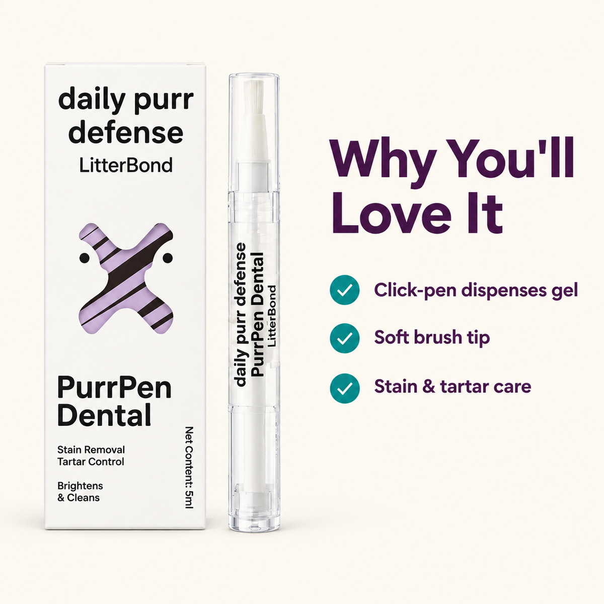 LitterBond PurrPen Dental Pen 5 ml - key features