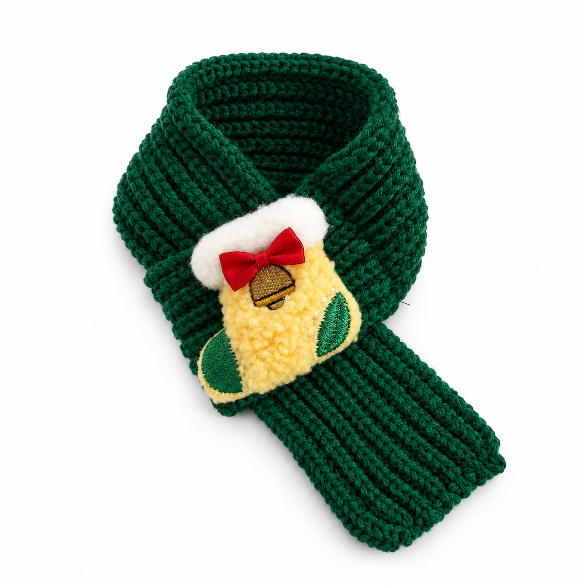 Pull-Through Christmas Knit Scarf - Green Stocking
