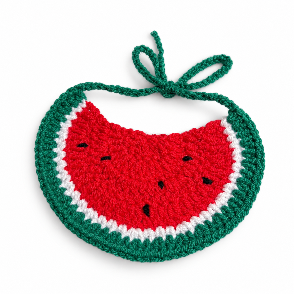 Crochet Applique Bib - Watermelon Slice