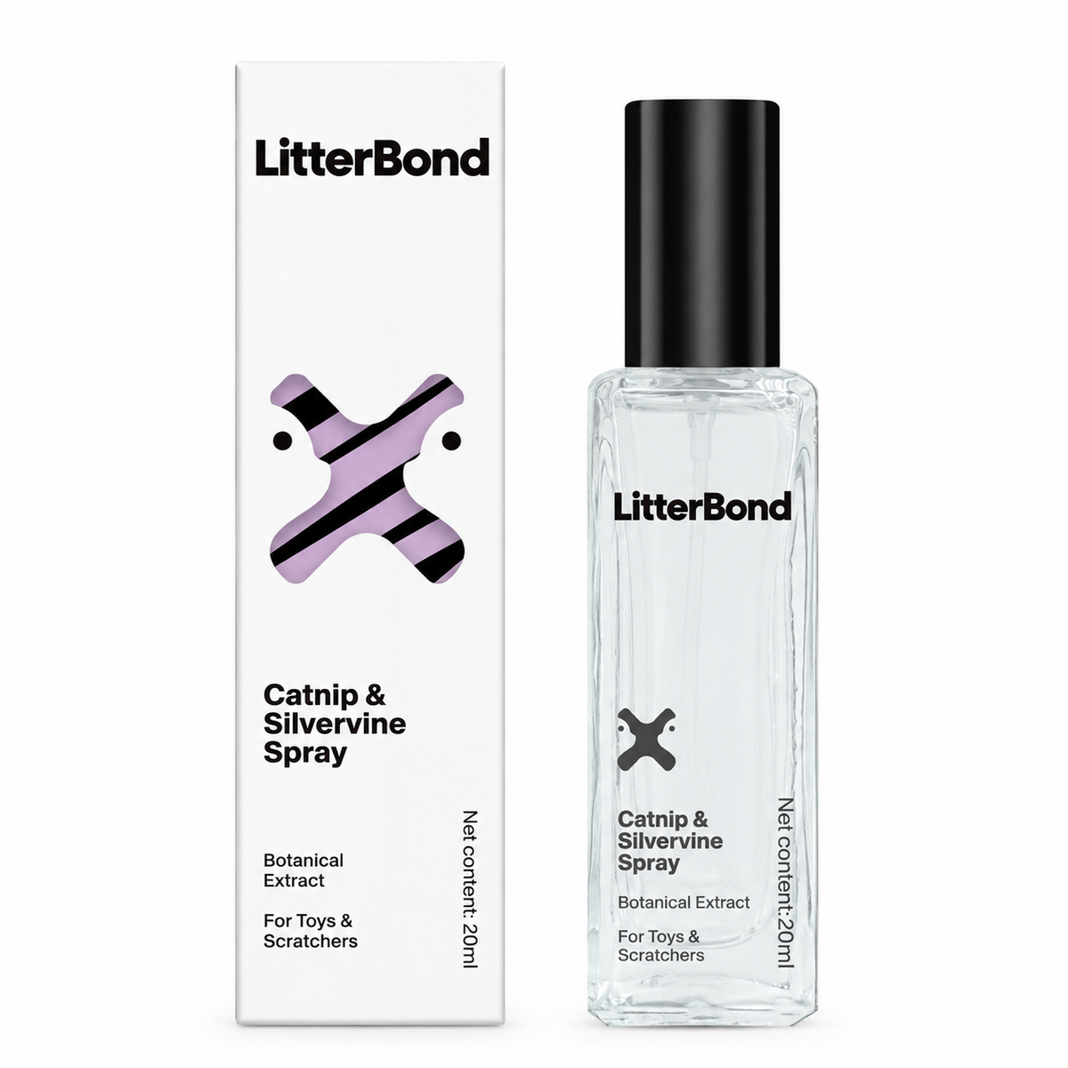 LitterBond Catnip & Silvervine Spray 20 ml on white background