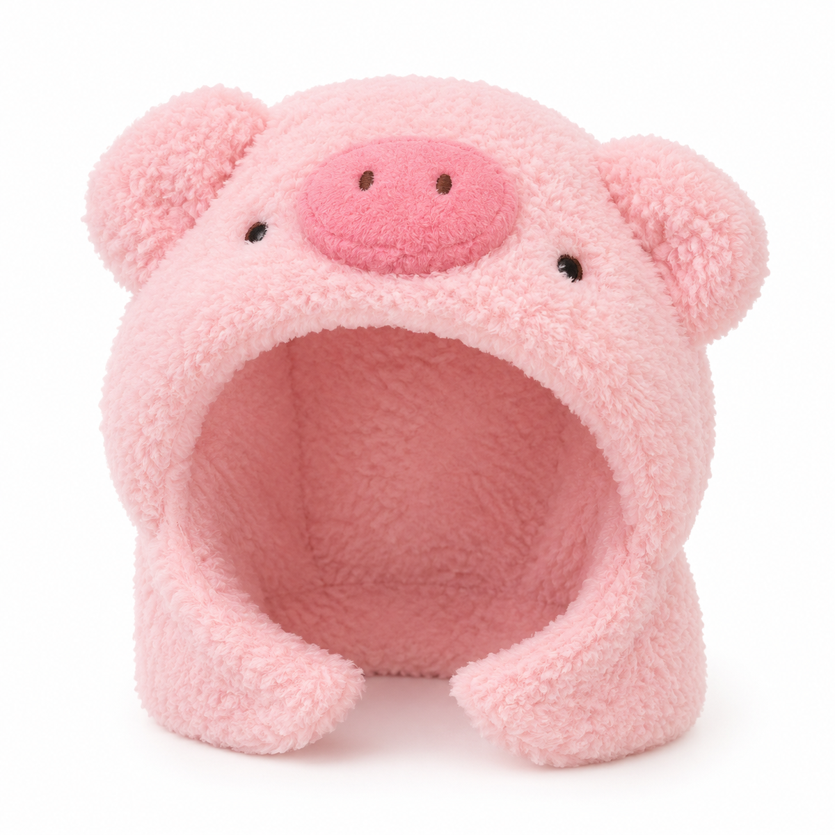 Plush Animal Hood - Pink Pig