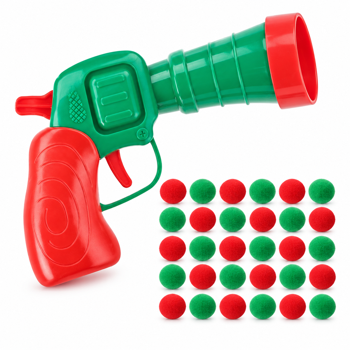 Christmas Ball Launcher & Refill Options - Red Handle + 30 Balls