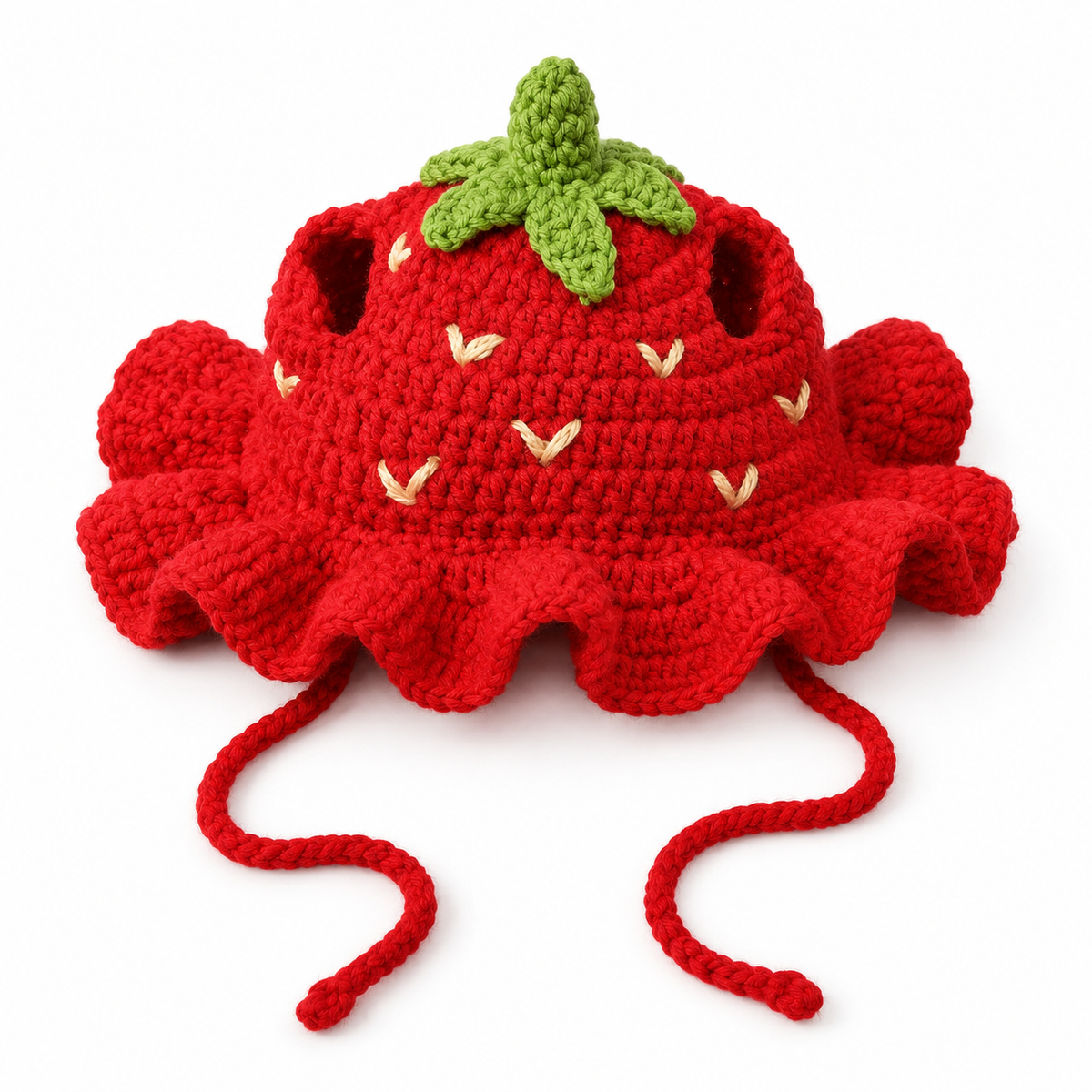 Crochet Dress-Up Hats & Hood - Strawberry Hat