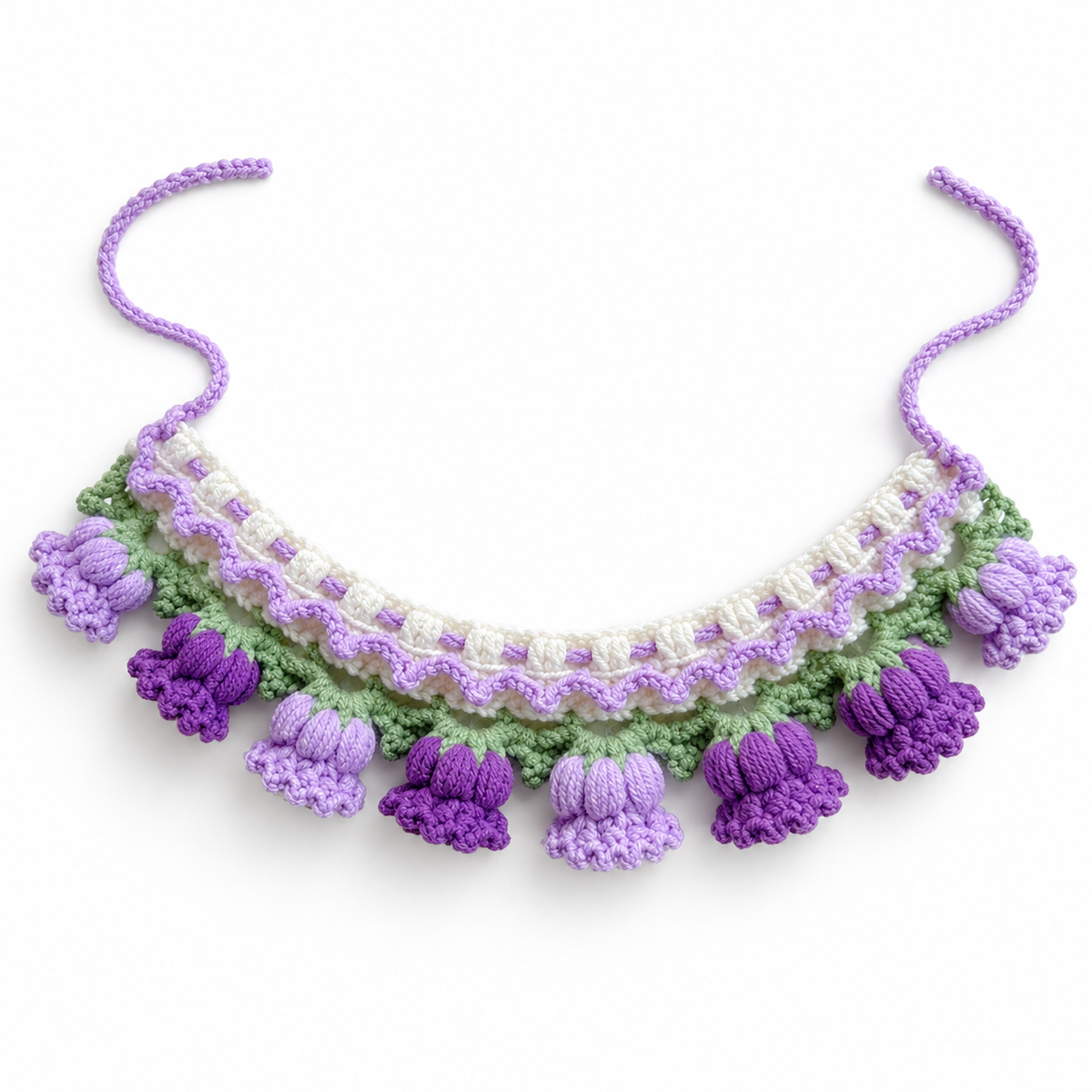 Bellflower Crochet Collar - Lilac Bellflower