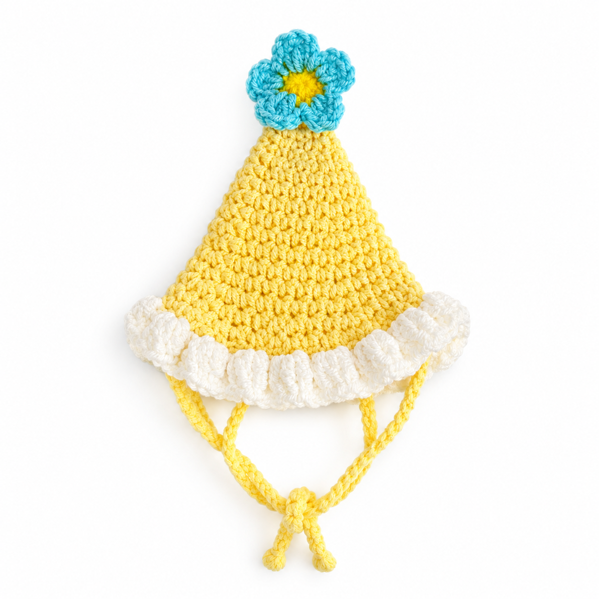 Flower Party Hat & Collar Options - Yellow & Blue Flower Hat