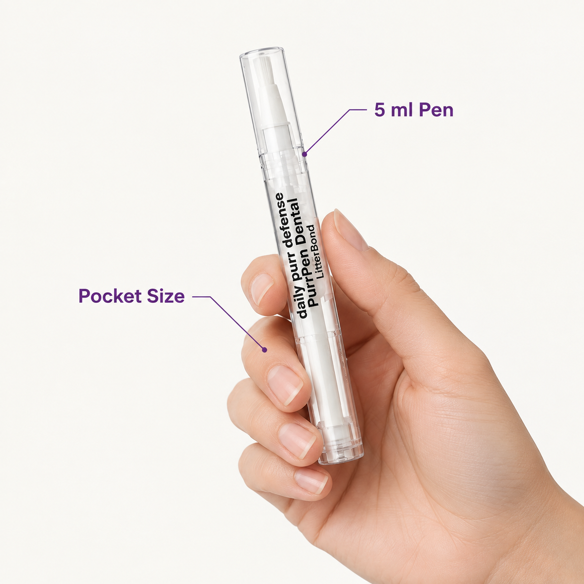 LitterBond PurrPen Dental Pen 5 ml - size and materials