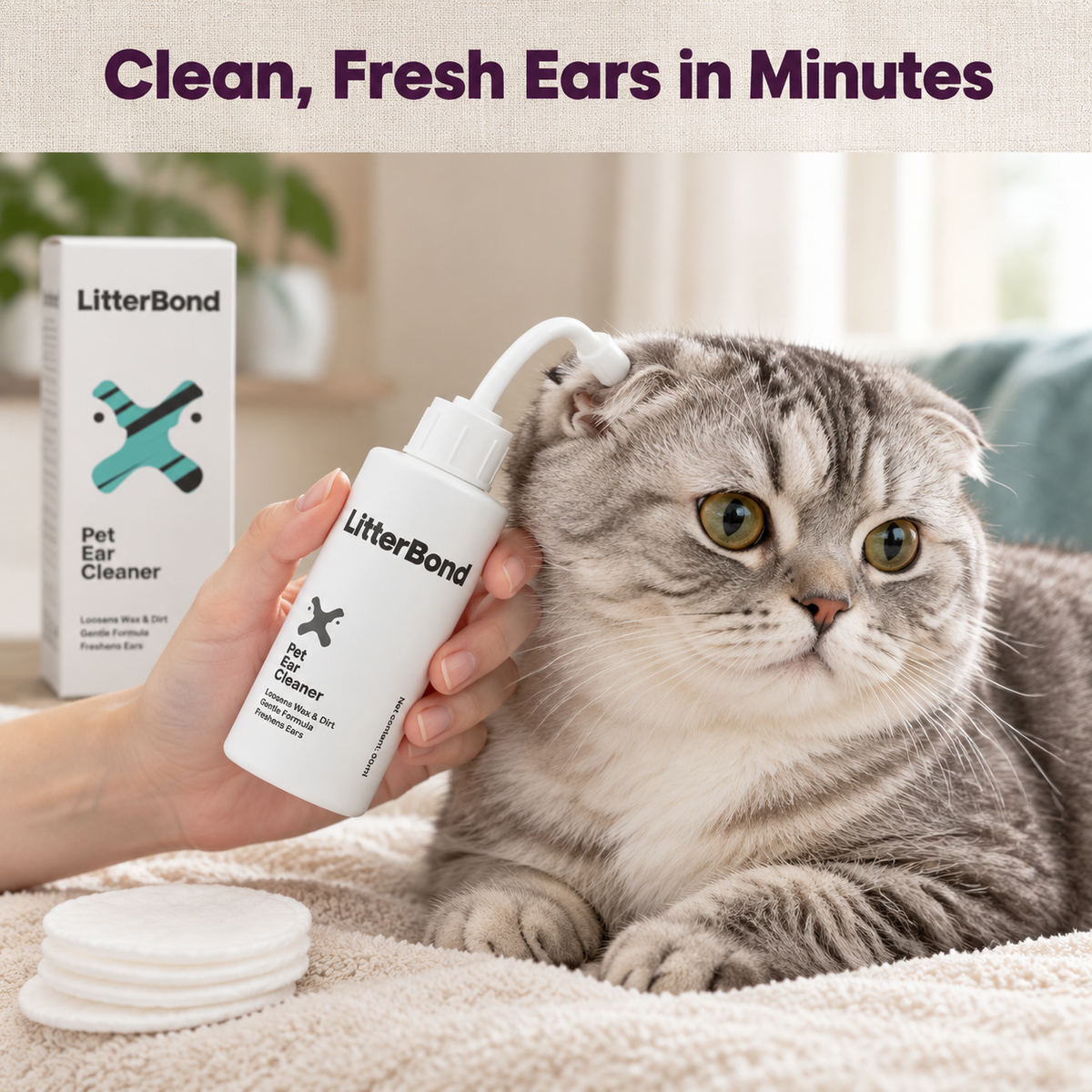 LitterBond Ear Cleaner 60 ml - how it helps