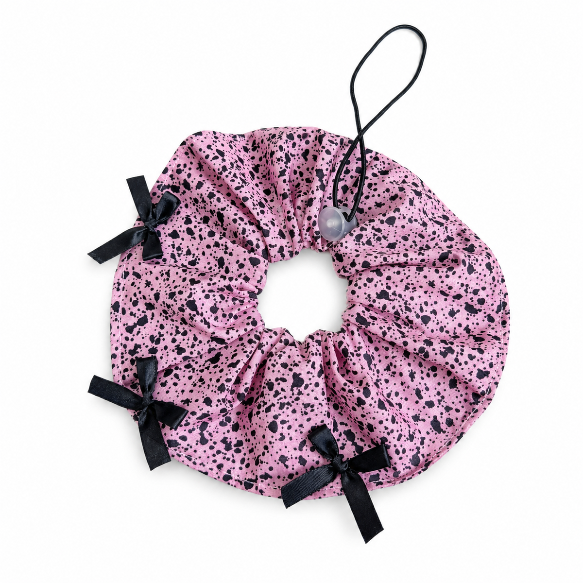 Cotton Print Scrunchie Collar - Pink Speckle