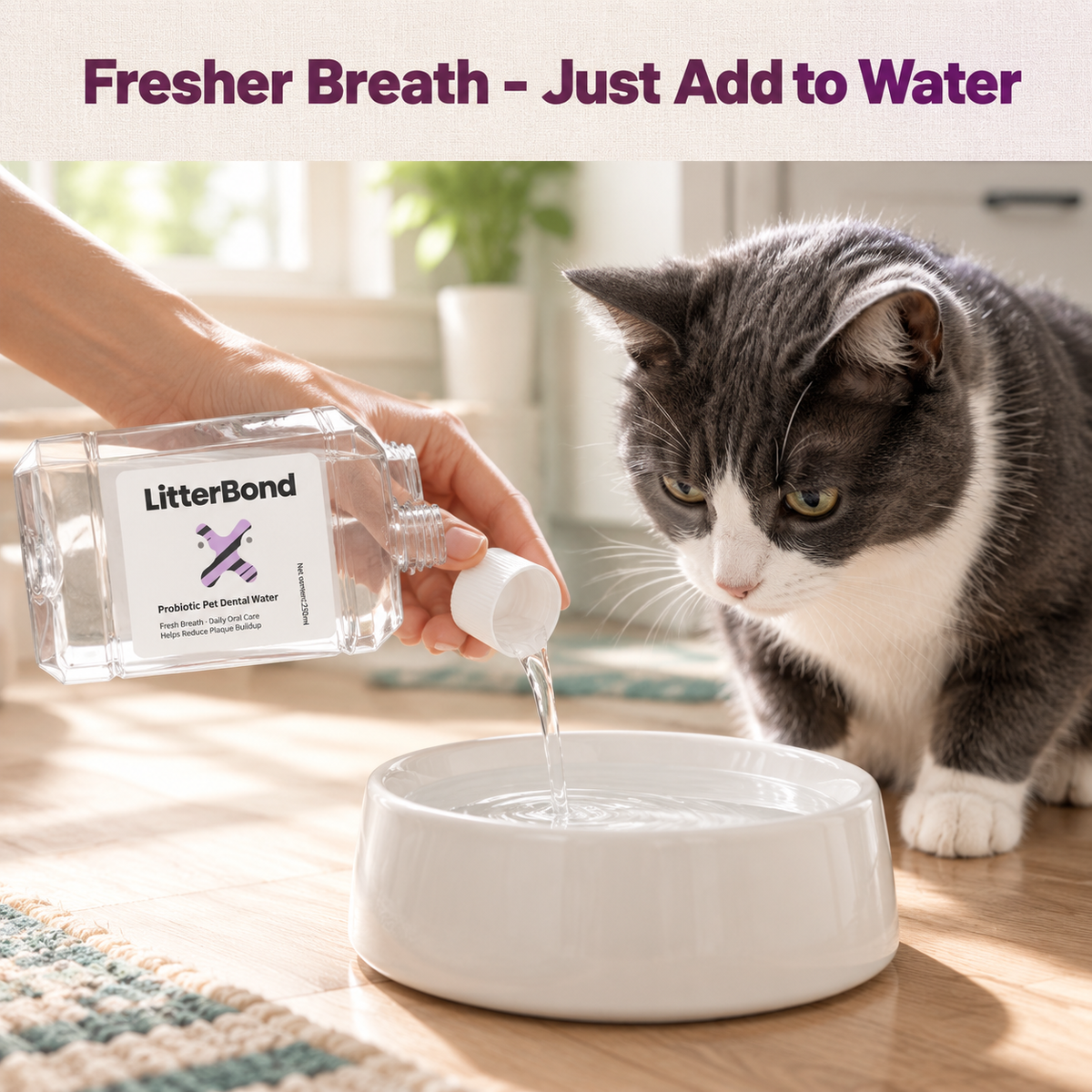 LitterBond Dental Water Additive 250 ml - how it helps