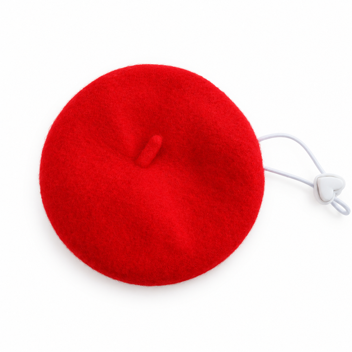 Brushed Wool Beret - Bright Red