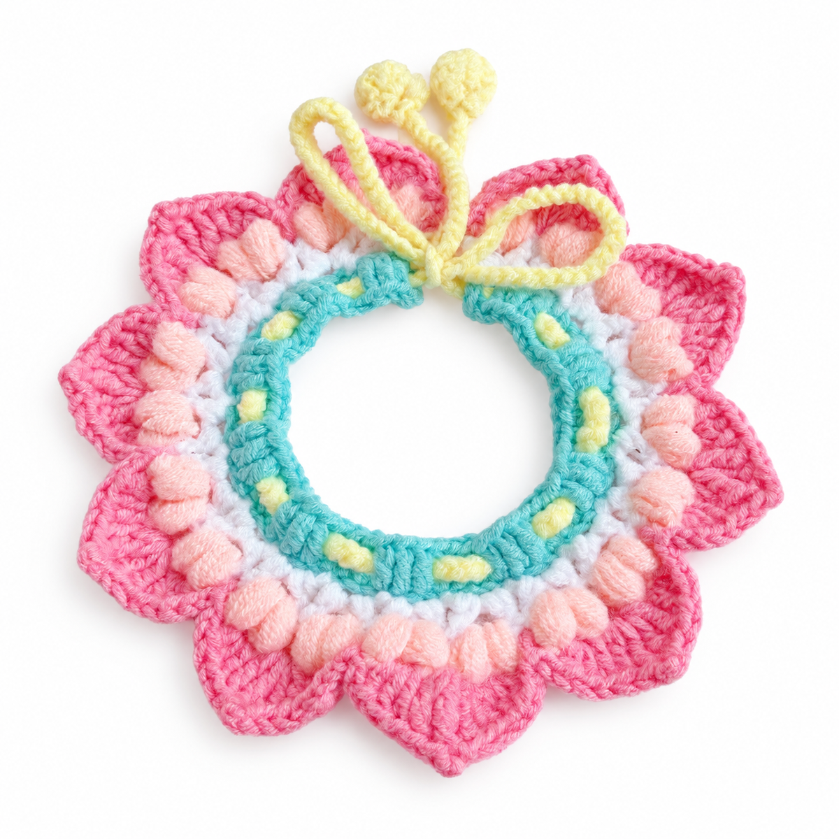 Garden Crochet Neck Ruffle - Pink Petal