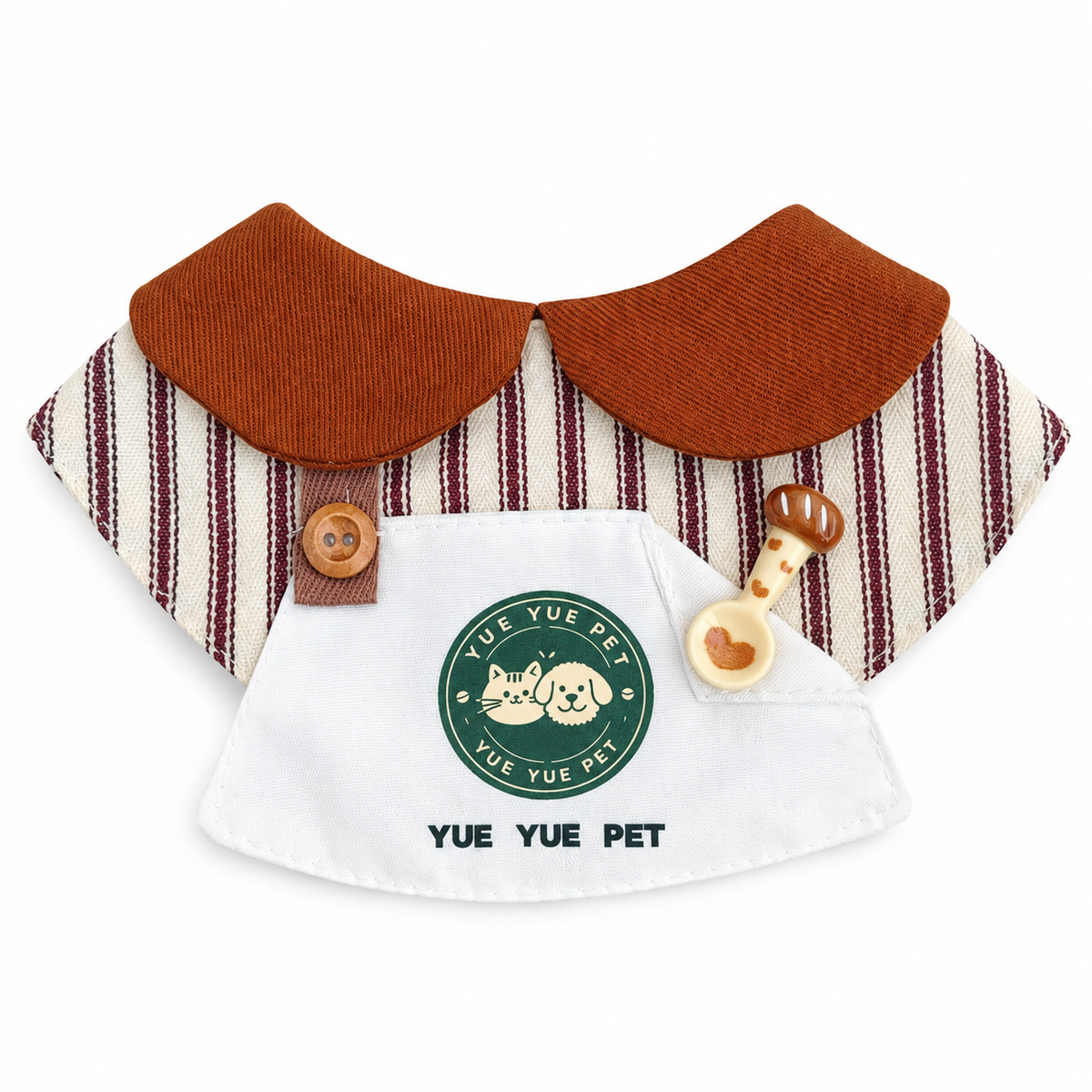 Chef Hat & Bib Options - Brown Stripe Apron Bib