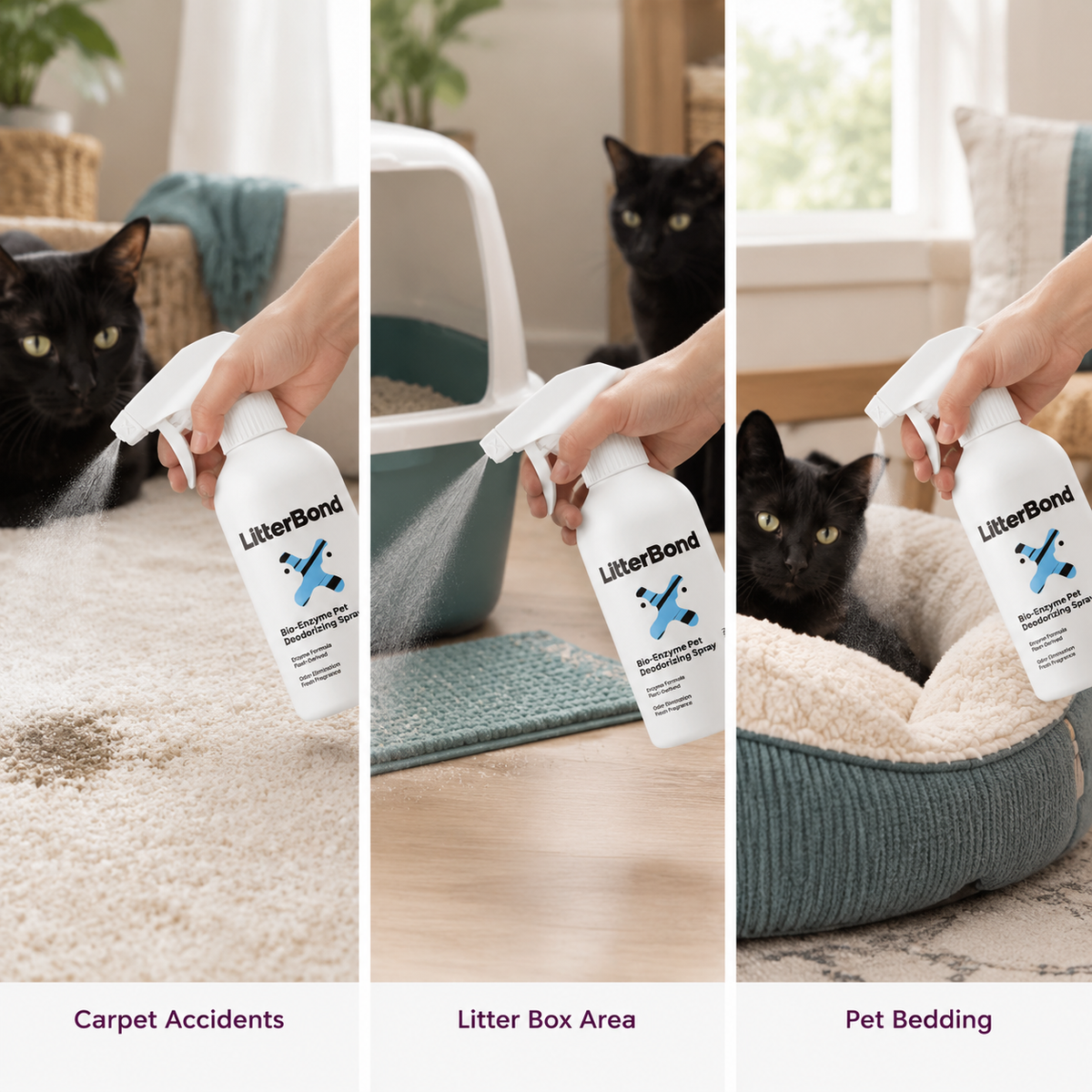 LitterBond Urine Odor Eliminator 400 ml / 100 ml - three ways to use it