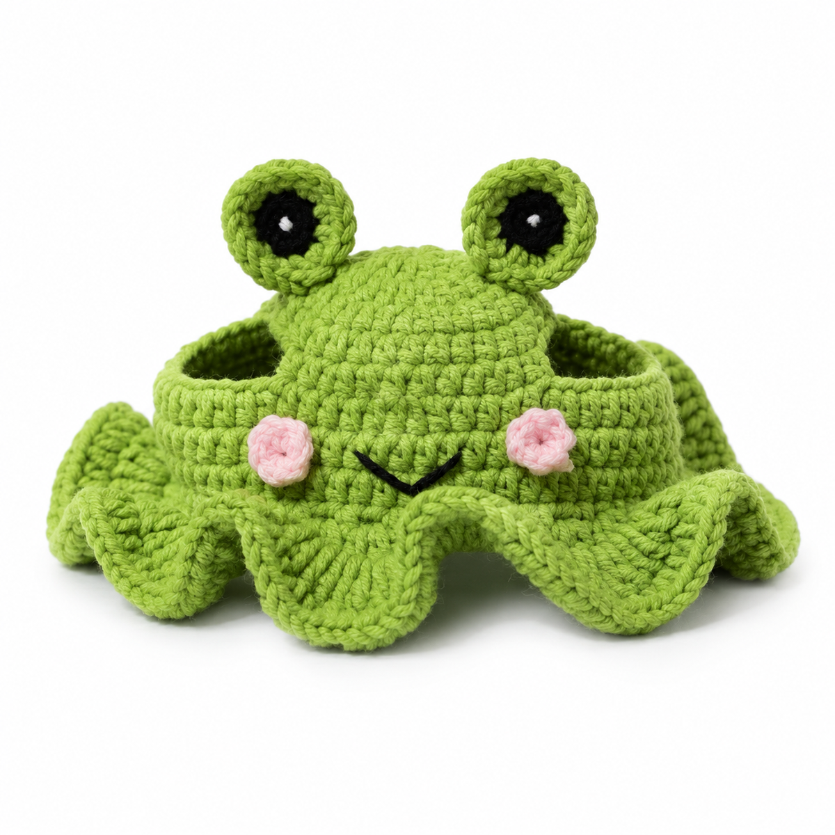 Crochet Dress-Up Hats & Hood - Frog Ruffle Hat