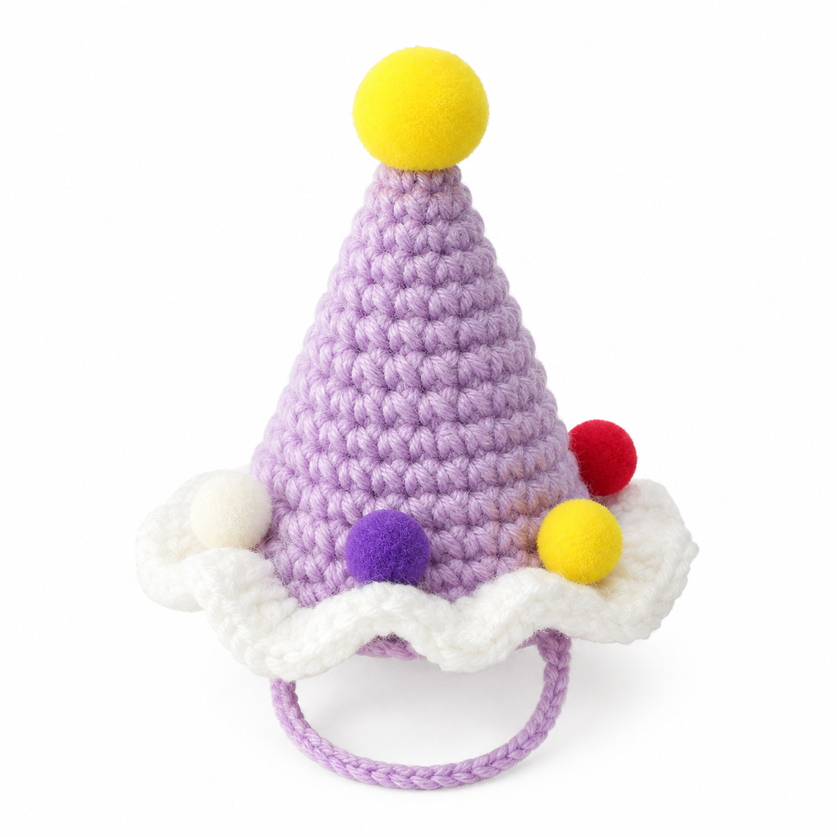 Pastel Pom-Pom Party Hat - Lavender
