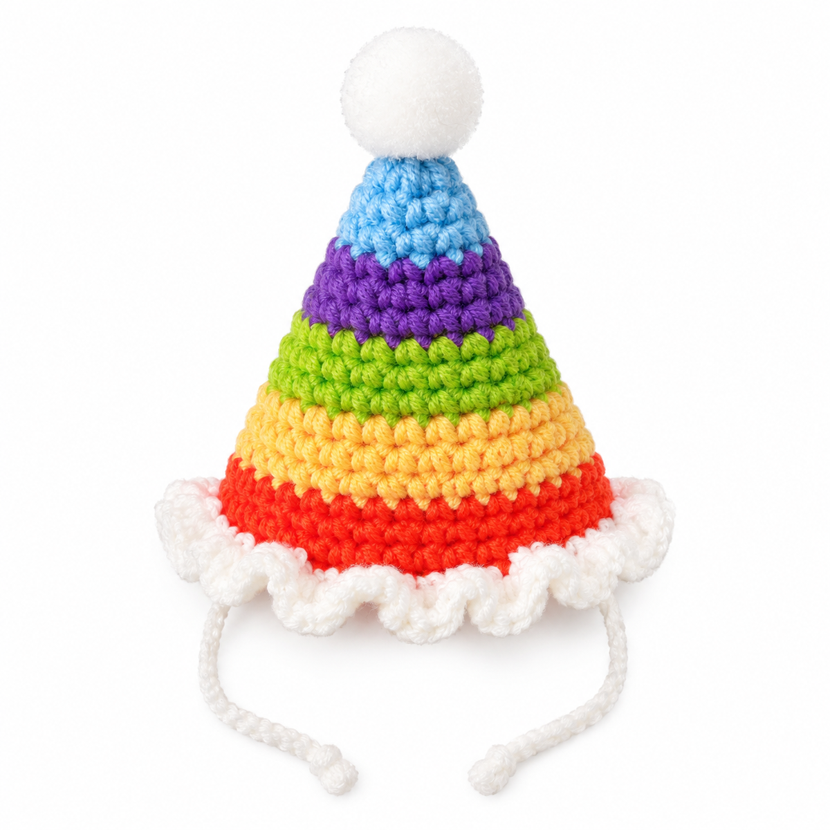 Striped Crochet Hat & Bib Options - Rainbow Hat