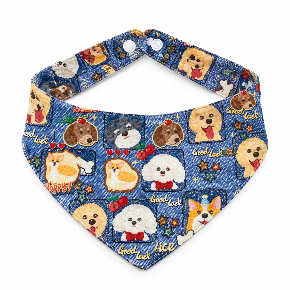 Puppy Print Bandana & Collar - Reversible Bandana