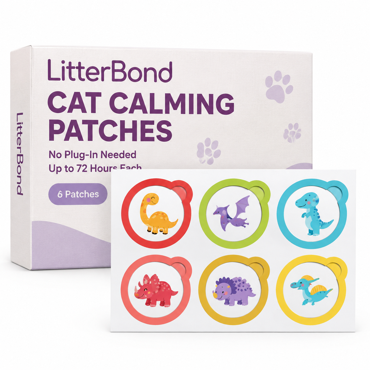 LitterBond Calming Patches 6 ct on white background