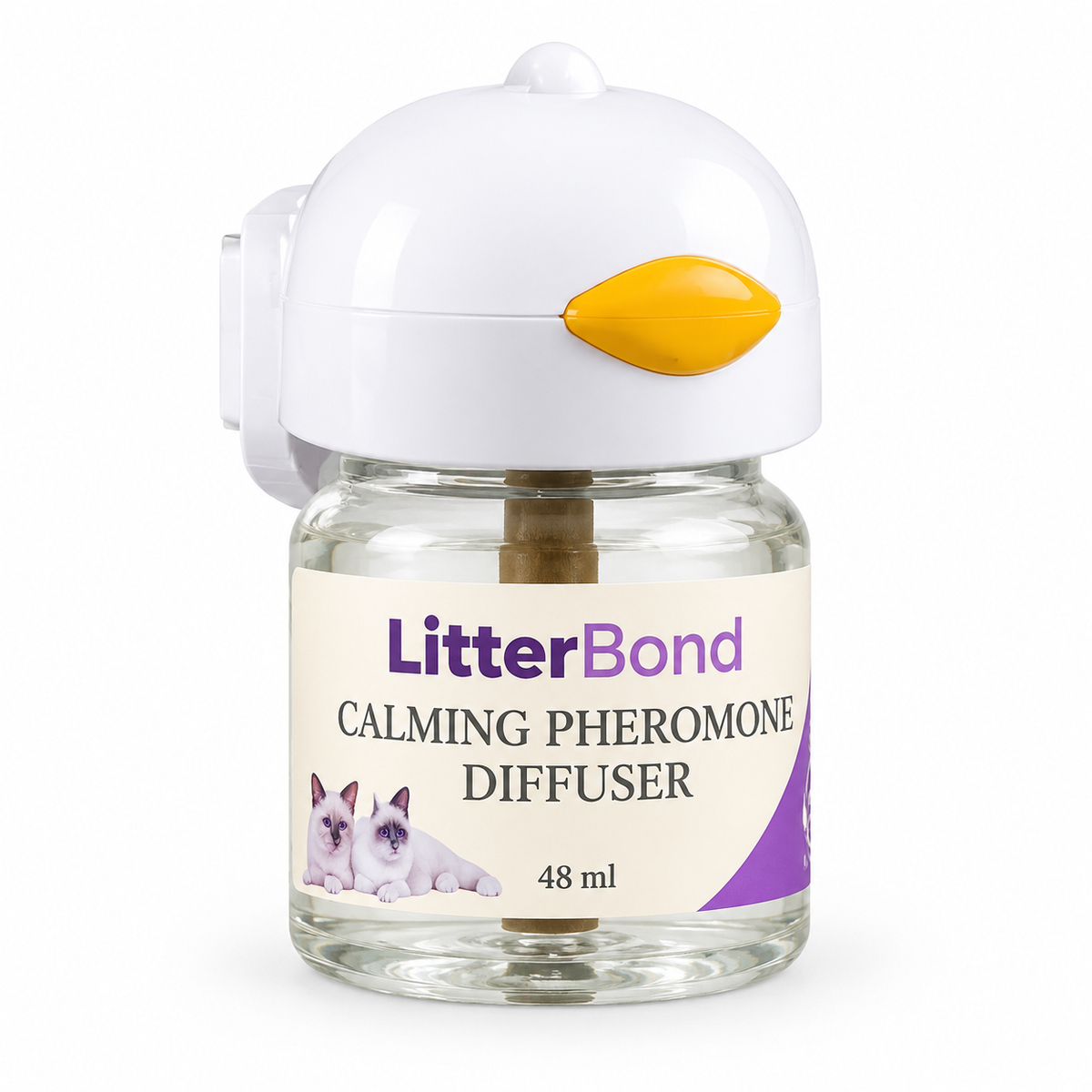 LitterBond Calming Diffuser Starter Kit 1 diffuser + 1 refill on white background