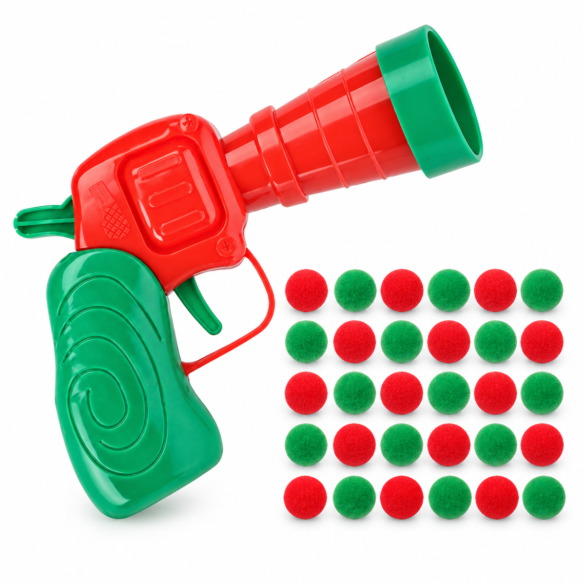Christmas Ball Launcher & Refill Options - Green Handle + 30 Balls