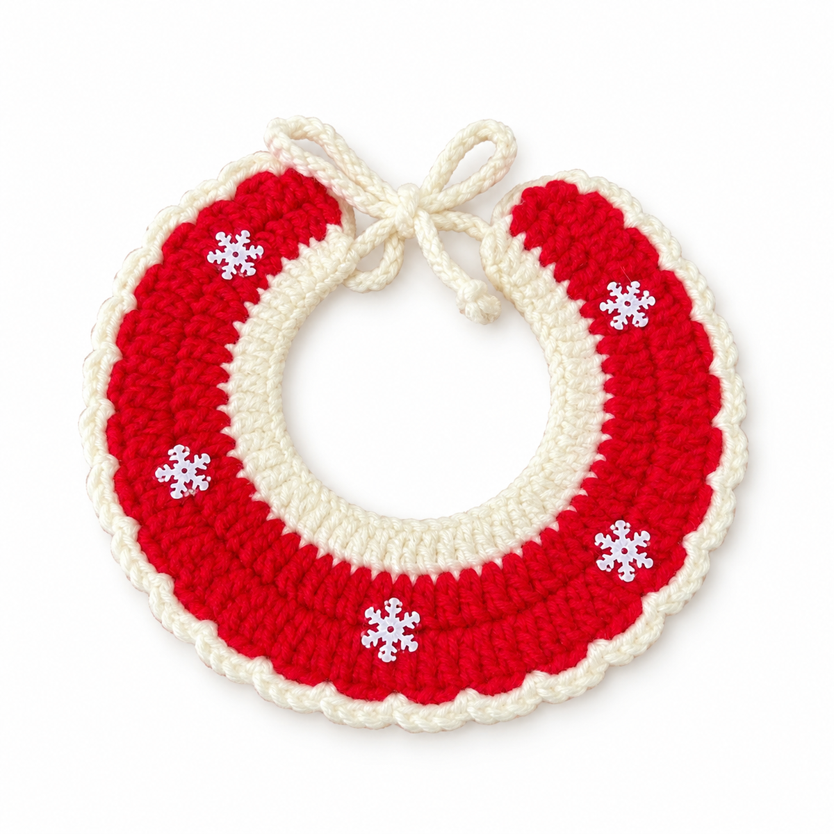 Snowflake Crochet Collar - Red Snowflake