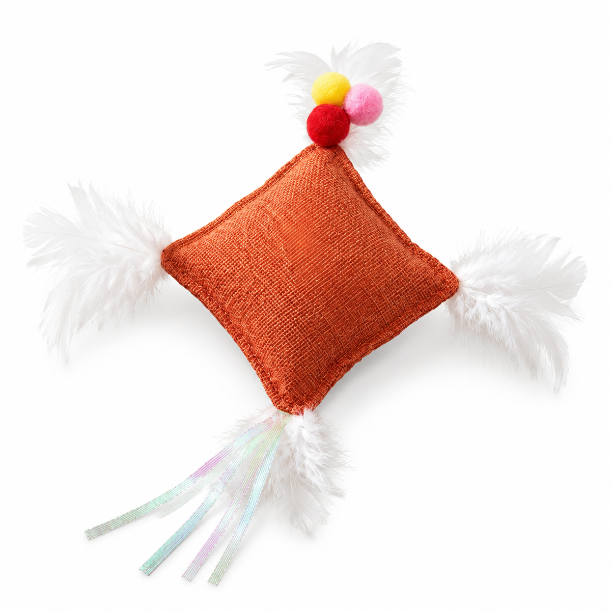 Orange Woven Feather Pouch - Orange Feather Pouch