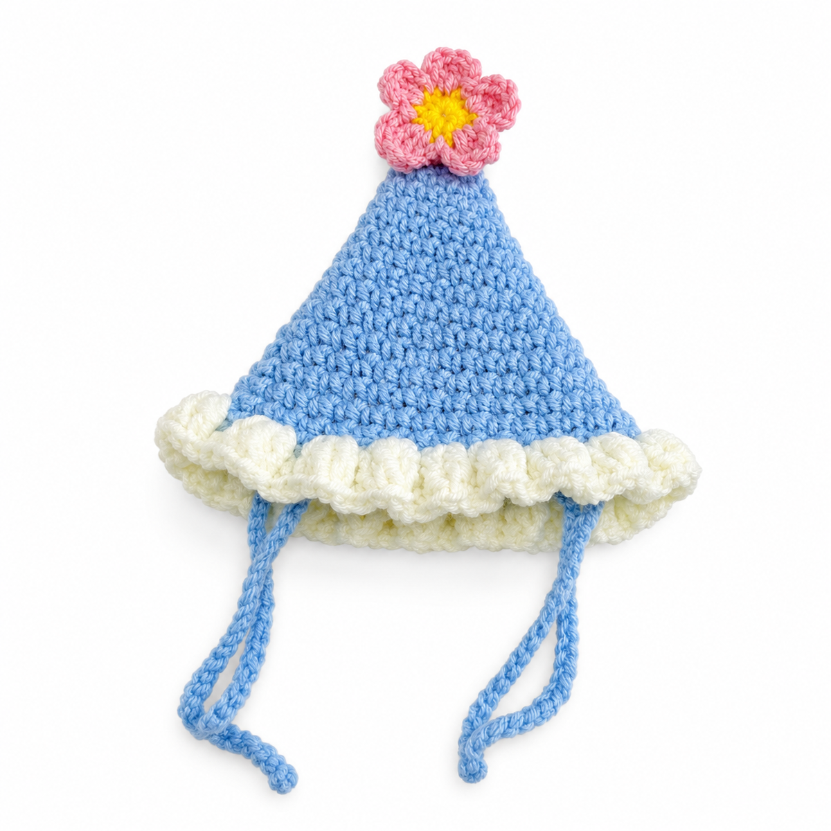 Flower Party Hat & Collar Options - Blue & Pink Flower Hat