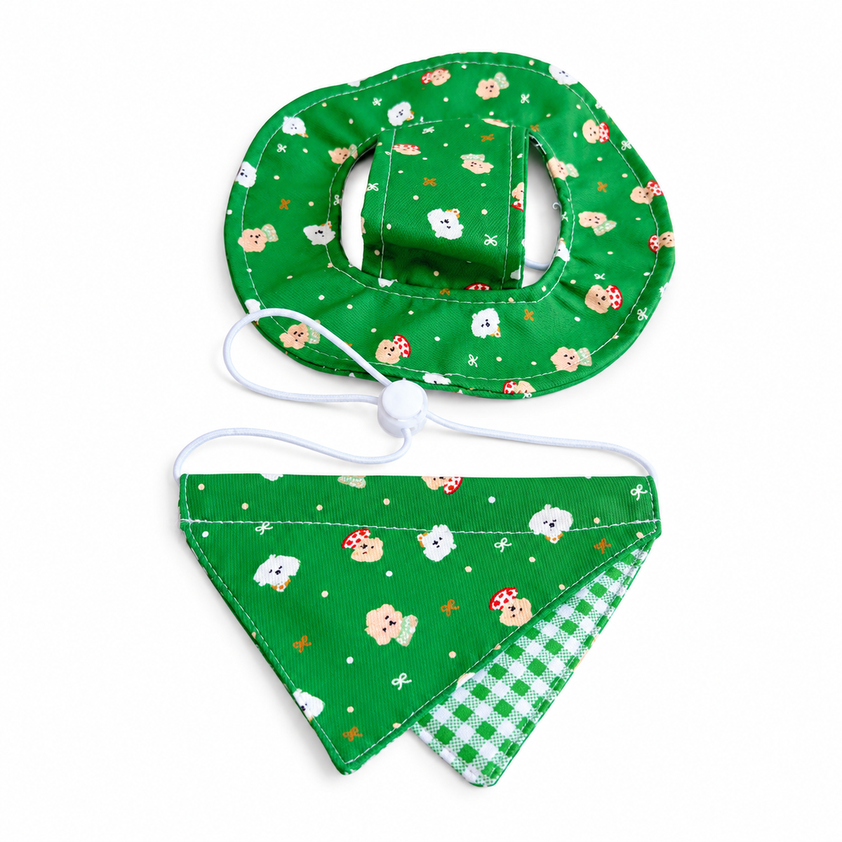 Pup Print Hat & Bandana Set - Kelly Green