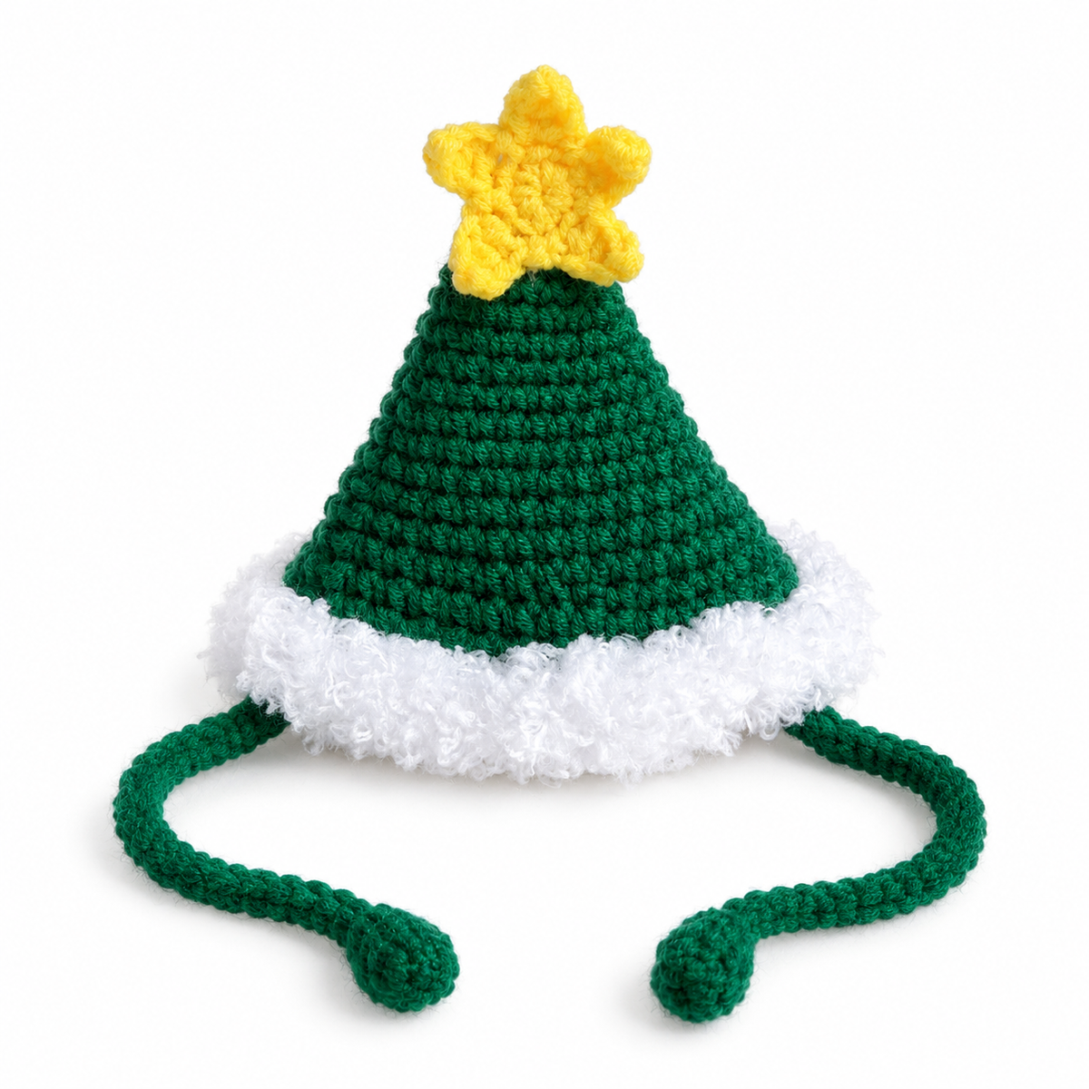 Crochet Christmas Hat - Green Star