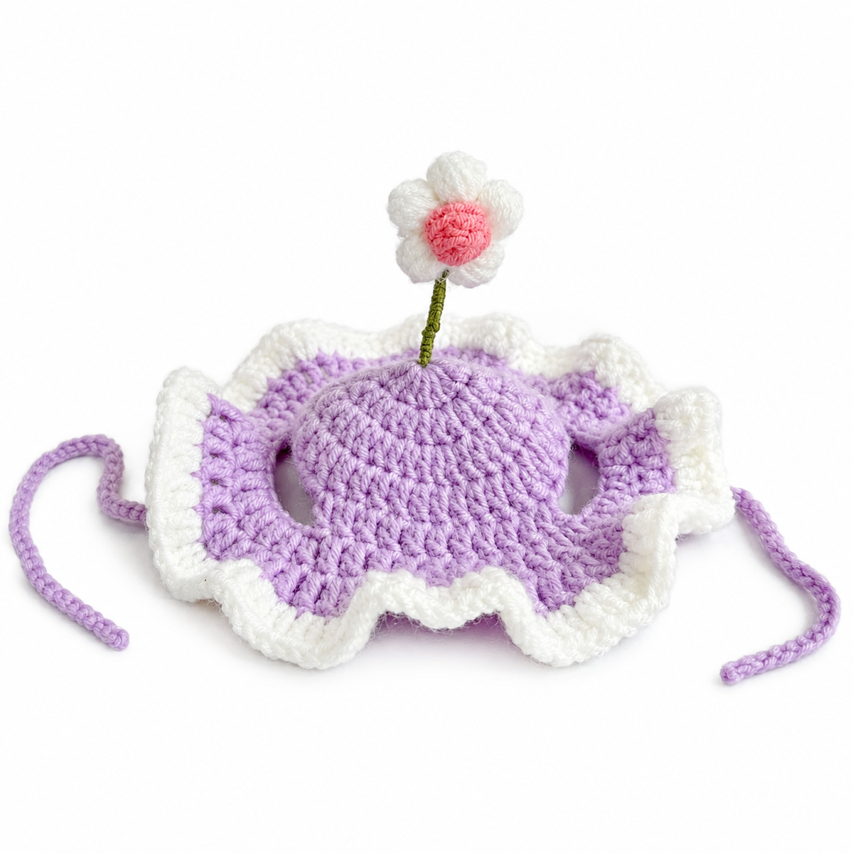 Crochet Dress-Up Hats & Hood - Lilac Sprout Daisy Hat