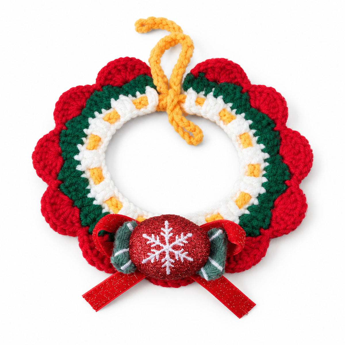Christmas Crochet Charm Collar - Candy Charm