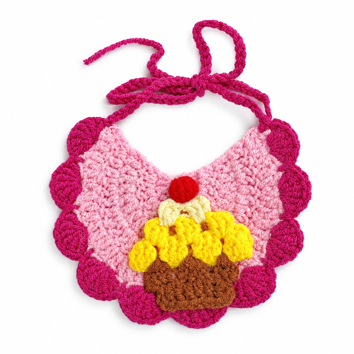 Crochet Hat & Bib Options - Pink Cupcake Bib