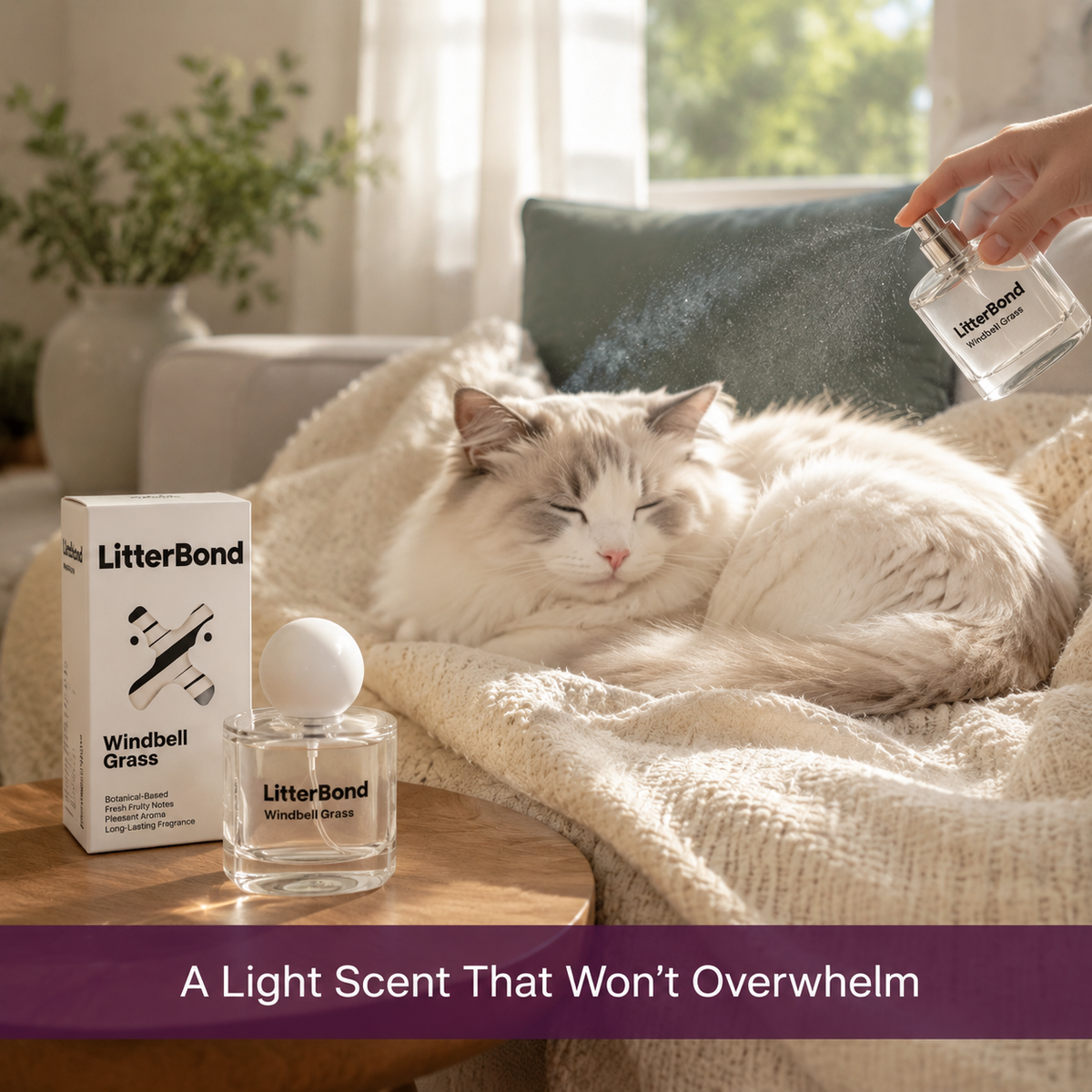 LitterBond Cologne Spray 50 ml 3 scents - easy to use